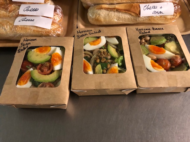 3 itac salads and baguettes