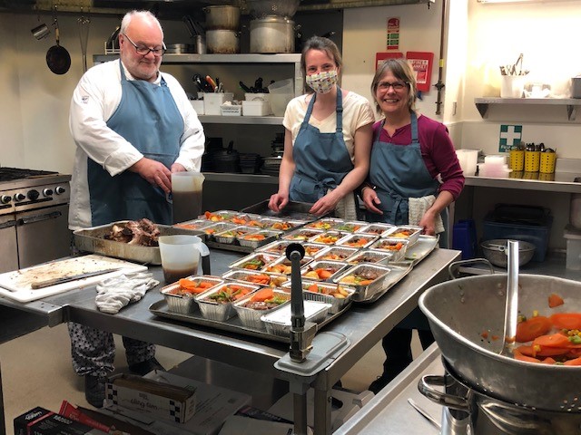 Roast lamb and the team